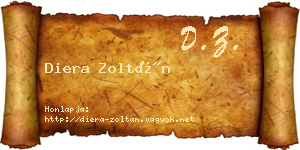 Diera Zoltán névjegykártya